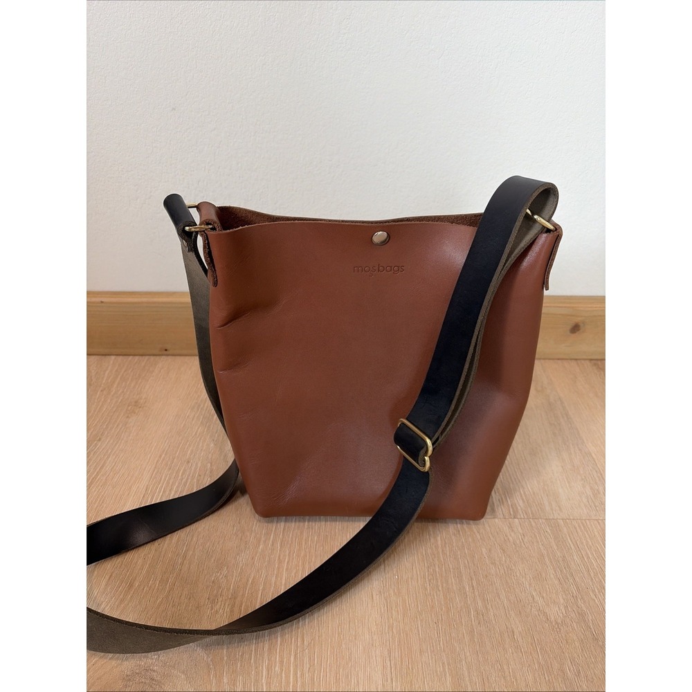 Moss Bags Parker Crossbody Bag Brown Leather Minimalist USA MSRP $145 - Picture 1 of 16